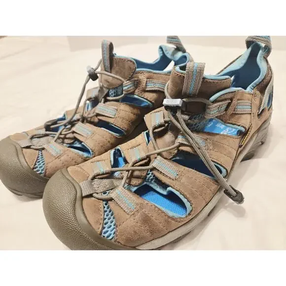 Keen Newport Blue Canvas Slip On Sandals Sz 10 Unisex Hiking 